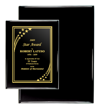 7" x 9" Black Piano Finish Plaques 7" x 9" Black Piano Finish Plaques