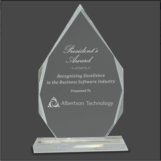 Diamond Crystal Award on Clear Pedestal Base | Recognition Crystal Awards