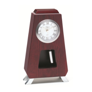 Mahogany Pendulum Clock with Silver Accent